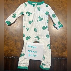 KYTE BABY Zipper romper in Monstera